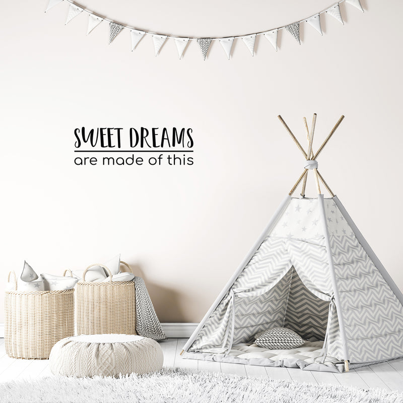 Vinyl Wall Art Decal - Sweet Dreams Are Made Of This - Modern Motivational Optimistic Quote Sticker For Home Office Bedroom Office Living Room School Classroom Decor 2