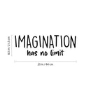 Vinyl Wall Art Decal - Imagination Has No Limit - 8. Trendy Inspiring Fun Positive Quote Sticker For Bedroom Living Room Kids Room Playroom Daycare Nursery School Decor 4