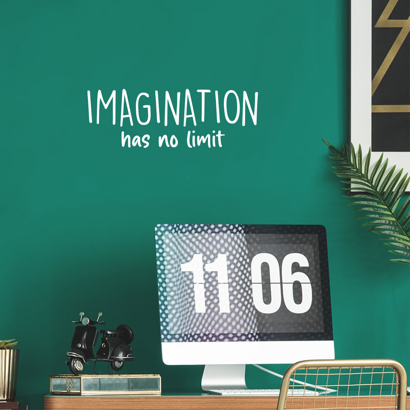 Vinyl Wall Art Decal - Imagination Has No Limit - 8.5" x 25" - Trendy Inspiring Fun Positive Quote Sticker For Bedroom Living Room Kids Room Playroom Daycare Nursery School Decor 3