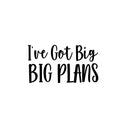 Vinyl Wall Art Decal - I've Got Big Big Plans - 13. Trendy Motivational Positive Hard Work Quote Sticker For Living Room School Classroom Office Store Coffee Shop Decor 1