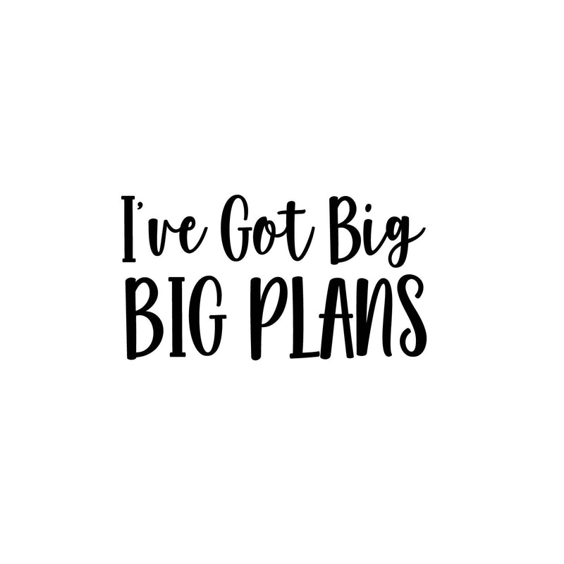 Vinyl Wall Art Decal - I've Got Big Big Plans - 13.5" x 25" - Trendy Motivational Positive Hard Work Quote Sticker For Living Room School Classroom Office Store Coffee Shop Decor 1