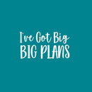 Vinyl Wall Art Decal - I've Got Big Big Plans - 13.5" x 25" - Trendy Motivational Positive Hard Work Quote Sticker For Living Room School Classroom Office Store Coffee Shop Decor 1