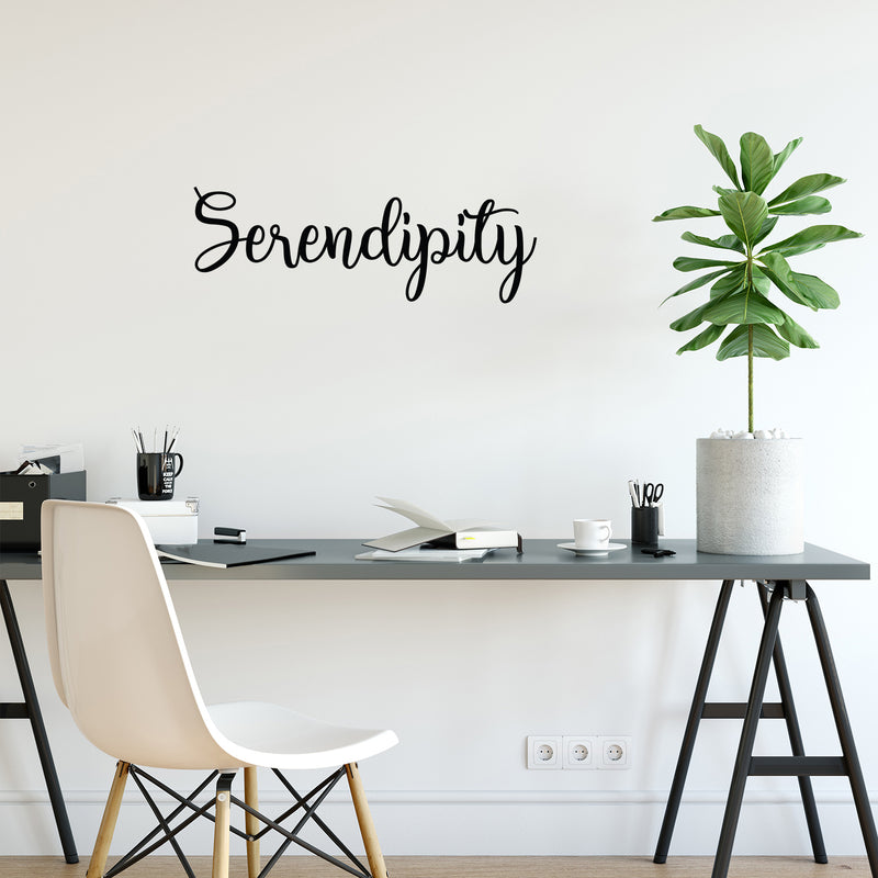 Vinyl Wall Art Decal - Serendipity - 8.5" x 25" - Modern Optimistic Inspirational Minimalist Quote Sticker For Home Bedroom Living Room School Office Coffee Shop Decor 2