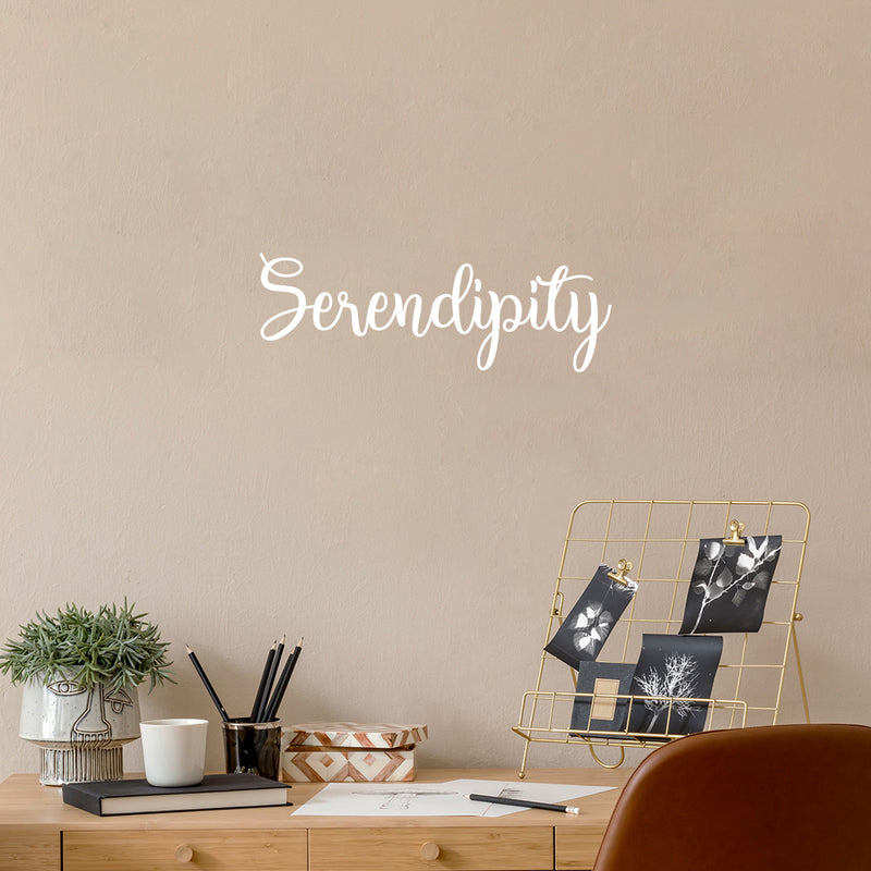 Vinyl Wall Art Decal - Serendipity - 8.5" x 25" - Modern Optimistic Inspirational Minimalist Quote Sticker For Home Bedroom Living Room School Office Coffee Shop Decor 3