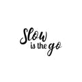 Vinyl Wall Art Decal - Slow Is The Go - Trendy Inspiring Optimistic Vibes Quote Sticker For Bedroom Bathroom Closet Beauty Salon Spa Office Coffee Shop Decor 1