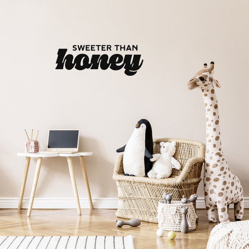 Vinyl Wall Art Decal - Sweeter Than Honey - 9" x 25" - Modern Inspirational Cute Positive Quote Sticker For Home Office Bedroom Living Room Kids Room Playroom Coffee Shop Decor 3