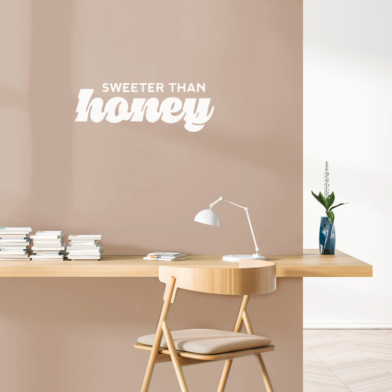 Vinyl Wall Art Decal - Sweeter Than Honey - 9" x 25" - Modern Inspirational Cute Positive Quote Sticker For Home Office Bedroom Living Room Kids Room Playroom Coffee Shop Decor 2