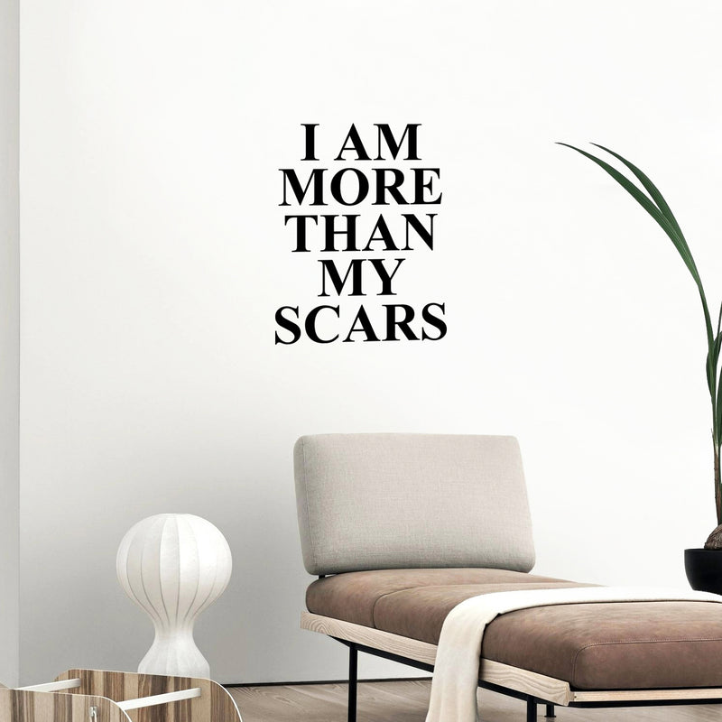 Vinyl Wall Art Decal - I Am More Than My Scars - - Modern Inspiring Positive Self Esteem Quote Sticker For Bedroom Closet Living Room Office Coffee Shop Decor 3