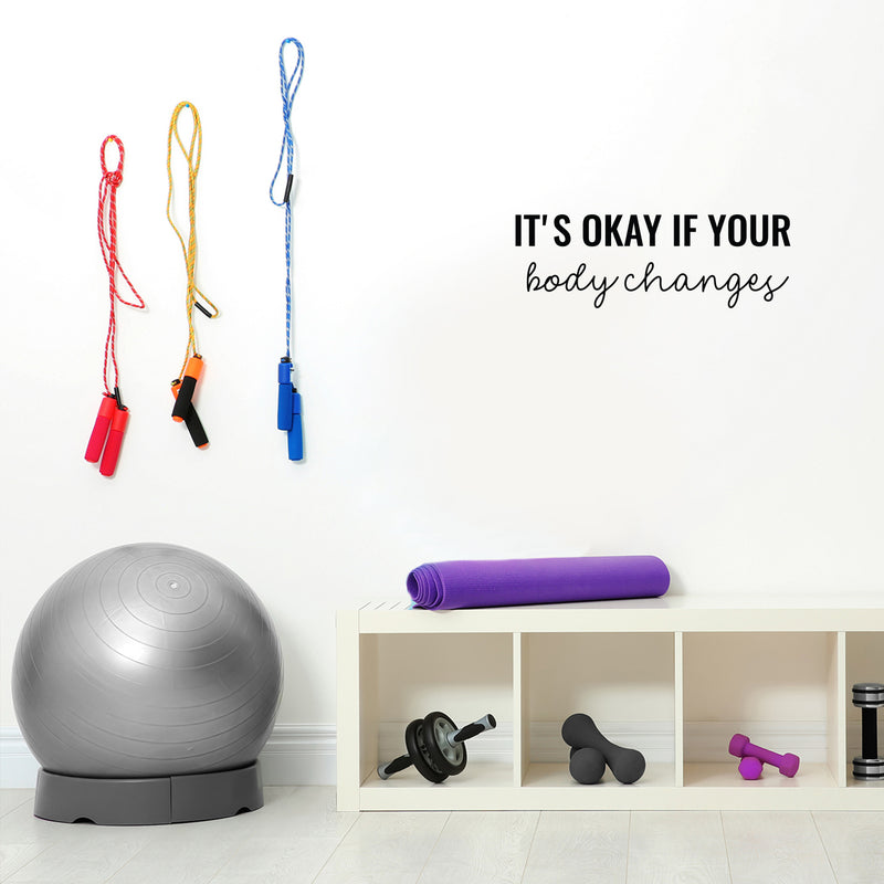 Vinyl Wall Art Decal - It's Okay If Your Body Changes - 8.5" x 25" - Modern Lovely Inspiring Self Esteem Quote Sticker For Bedroom Closet Bathroom School Daycare Decor 2