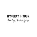 Vinyl Wall Art Decal - It's Okay If Your Body Changes - 8.5" x 25" - Modern Lovely Inspiring Self Esteem Quote Sticker For Bedroom Closet Bathroom School Daycare Decor 1