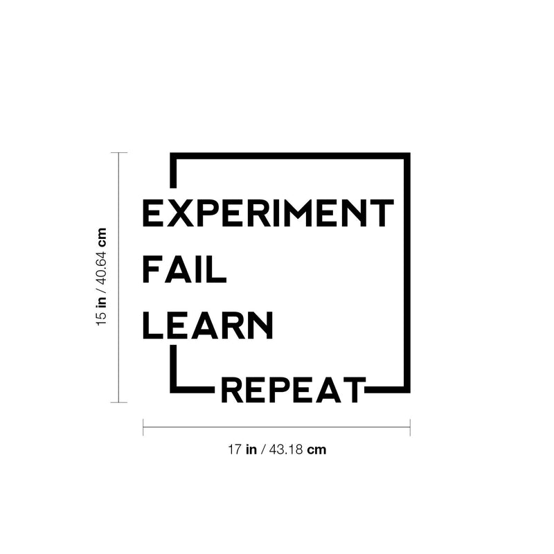 Vinyl Wall Art Decal - Experiment Fail Learn Repeat - 15" x 17" - Trendy Inspiring Good Vibes Quote Sticker For Living Room School Classroom Office Coffee Shop Library Decor 4