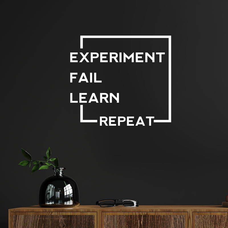 Vinyl Wall Art Decal - Experiment Fail Learn Repeat - 15" x 17" - Trendy Inspiring Good Vibes Quote Sticker For Living Room School Classroom Office Coffee Shop Library Decor 2