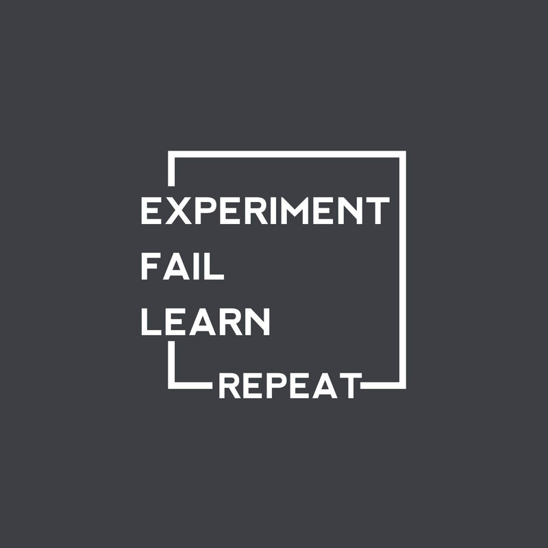Vinyl Wall Art Decal - Experiment Fail Learn Repeat - 15" x 17" - Trendy Inspiring Good Vibes Quote Sticker For Living Room School Classroom Office Coffee Shop Library Decor 1