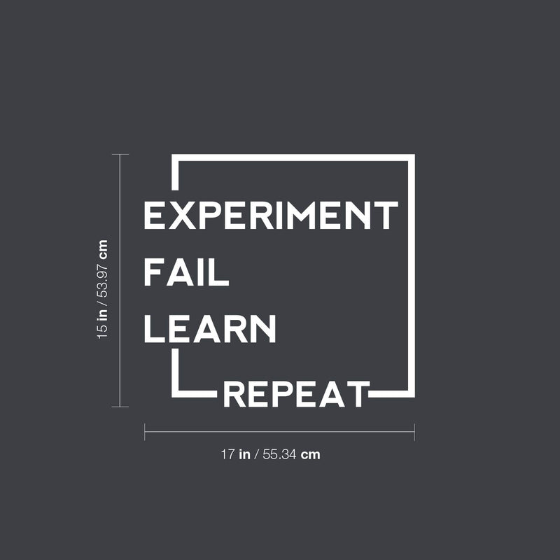 Vinyl Wall Art Decal - Experiment Fail Learn Repeat - 15" x 17" - Trendy Inspiring Good Vibes Quote Sticker For Living Room School Classroom Office Coffee Shop Library Decor 4