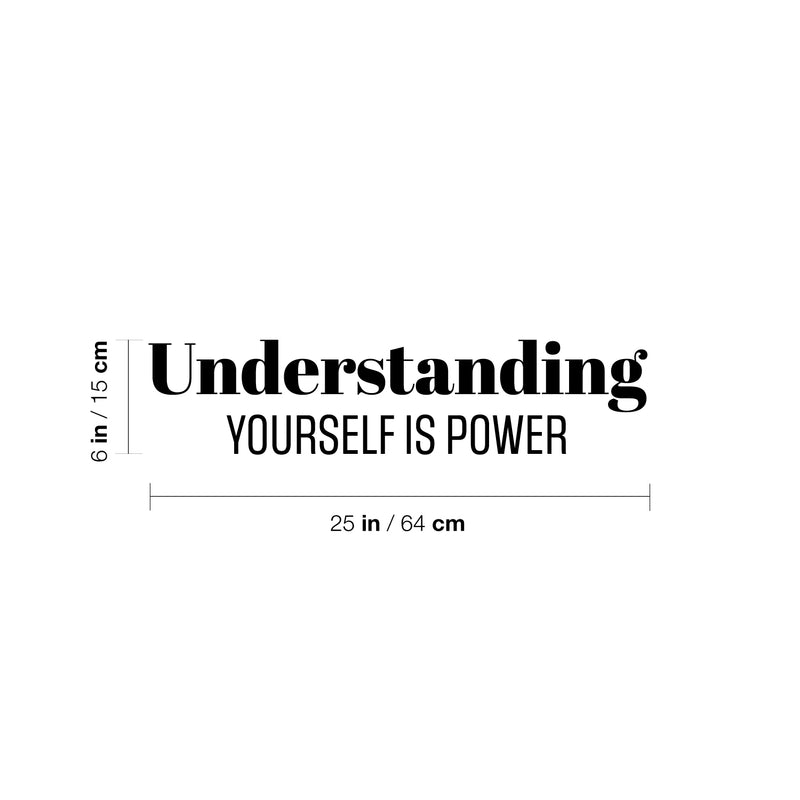 Vinyl Wall Art Decal - Understanding Yourself Is Power - 6" x 25" - Modern Motivational Optimism Self Esteem Quote Sticker For Home School Bedroom Living Room Work Office Classroom Decor 4