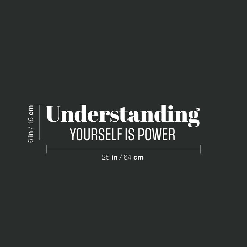 Vinyl Wall Art Decal - Understanding Yourself Is Power - 6" x 25" - Modern Motivational Optimism Self Esteem Quote Sticker For Home School Bedroom Living Room Work Office Classroom Decor 4