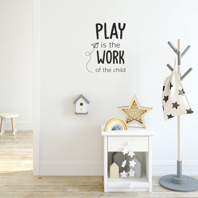 Vinyl Wall Art Decal - Play Is The Work Of The Child - 20.6" x 17" - Trendy Inspiring Fun Positive Quote Sticker For Living Room Kids Room Playroom Daycare Nursery School Decor 2