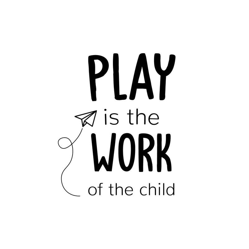 Vinyl Wall Art Decal - Play Is The Work Of The Child - 20.6" x 17" - Trendy Inspiring Fun Positive Quote Sticker For Living Room Kids Room Playroom Daycare Nursery School Decor 1