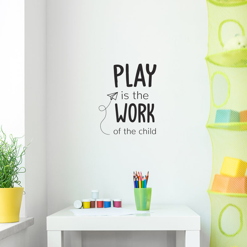 Vinyl Wall Art Decal - Play Is The Work Of The Child - 20.6" x 17" - Trendy Inspiring Fun Positive Quote Sticker For Living Room Kids Room Playroom Daycare Nursery School Decor 3