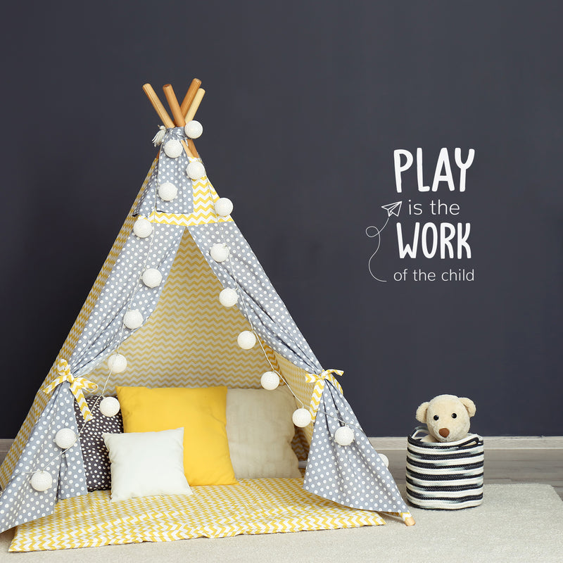 Vinyl Wall Art Decal - Play Is The Work Of The Child - 20.6" x 17" - Trendy Inspiring Fun Positive Quote Sticker For Living Room Kids Room Playroom Daycare Nursery School Decor 2