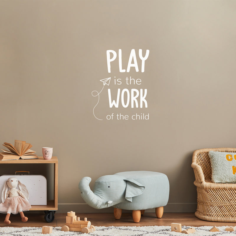 Vinyl Wall Art Decal - Play Is The Work Of The Child - 20.6" x 17" - Trendy Inspiring Fun Positive Quote Sticker For Living Room Kids Room Playroom Daycare Nursery School Decor 3