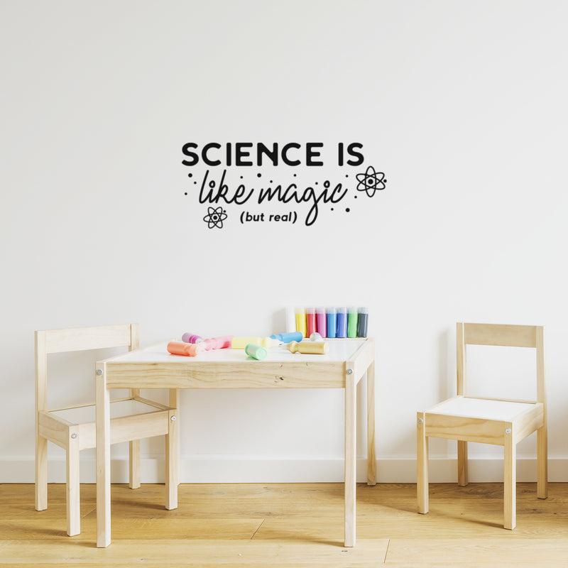 Vinyl Wall Art Decal - Science Is Like Magic But Real - 13" x 30" - Trendy Inspirational Quote Sticker For Kids Room Girls Bedroom Education Playroom Home School Classroom Decor 3