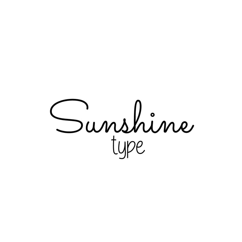 Vinyl Wall Art Decal - Sunshine Type - 10.4" x 25" - Trendy Inspirational Positive Quote Sticker For Bedroom Kids Room Living Room Playroom Classroom Home Office Decor 1