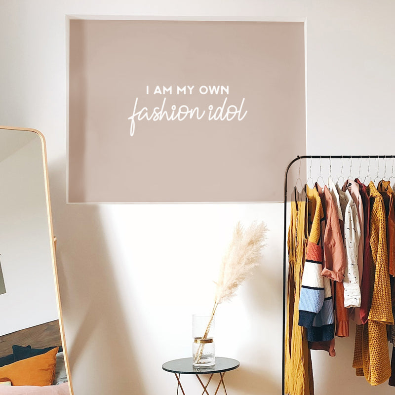Vinyl Wall Art Decal - I Am My Own Fashion Idol - 11" x 25" - Trendy Fun Positive Feminine Quote Sticker For Home Bedroom Closet Boutique Beauty Salon Spa Office Decor 2