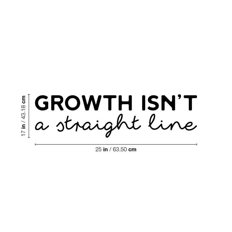 Vinyl Wall Art Decal - Growth Isn't A Straight Line - 17" x 25" - Modern Lovely Inspiring Optimistic Quote Sticker For Bedroom Closet Living Room School Office Coffee Shop Decor 4