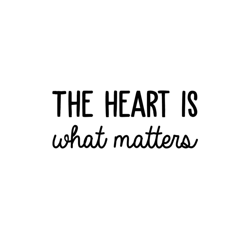 Vinyl Wall Art Decal - The Heart Is What Matters - Trendy Motivational Love Quote Sticker For Couples Home Office Bedroom Closet Living Room Kids Room Decor 1