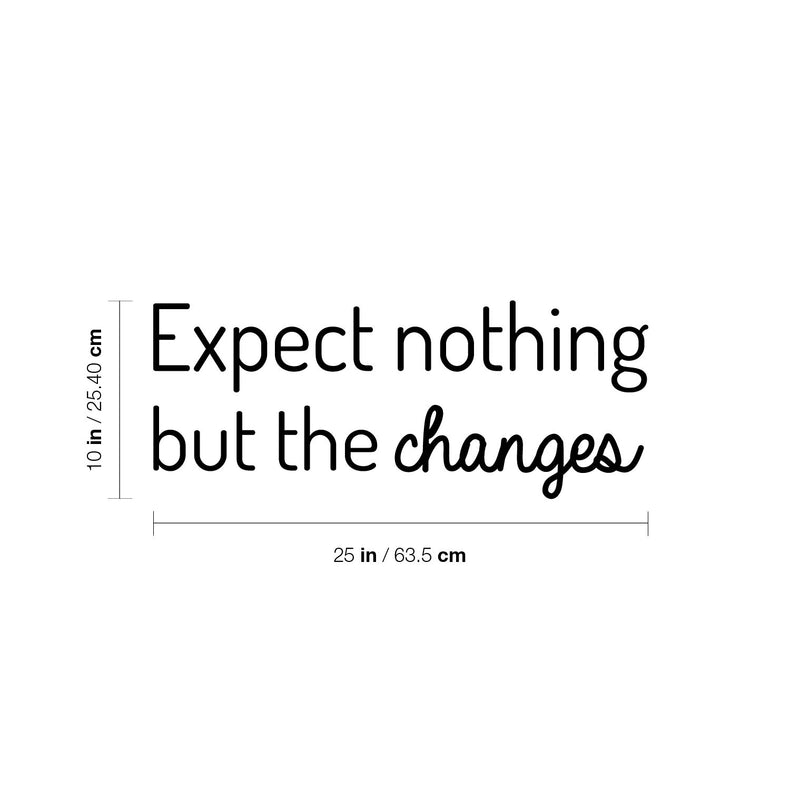 Vinyl Wall Art Decal - Expect Nothing But The Changes - 10" x 25" - Modern Lovely Inspiring Optimistic Quote Sticker For Bedroom Closet Living Room School Office Coffee Shop Decor 4