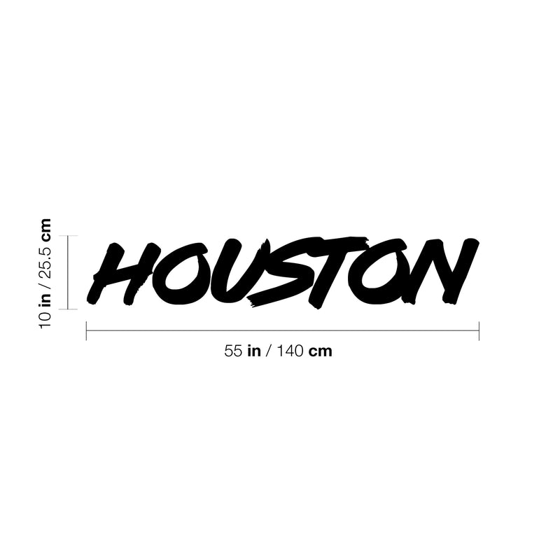 Vinyl Wall Art Decal - Houston - 10" x 55" - Trendy Cool Urban Style L.A City Name Sticker For Office Business Coffee Shop Storefront Garage Gym School Decor 4
