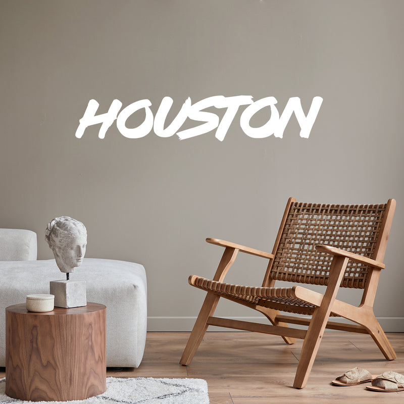 Vinyl Wall Art Decal - Houston - 10" x 55" - Trendy Cool Urban Style L.A City Name Sticker For Office Business Coffee Shop Storefront Garage Gym School Decor 2