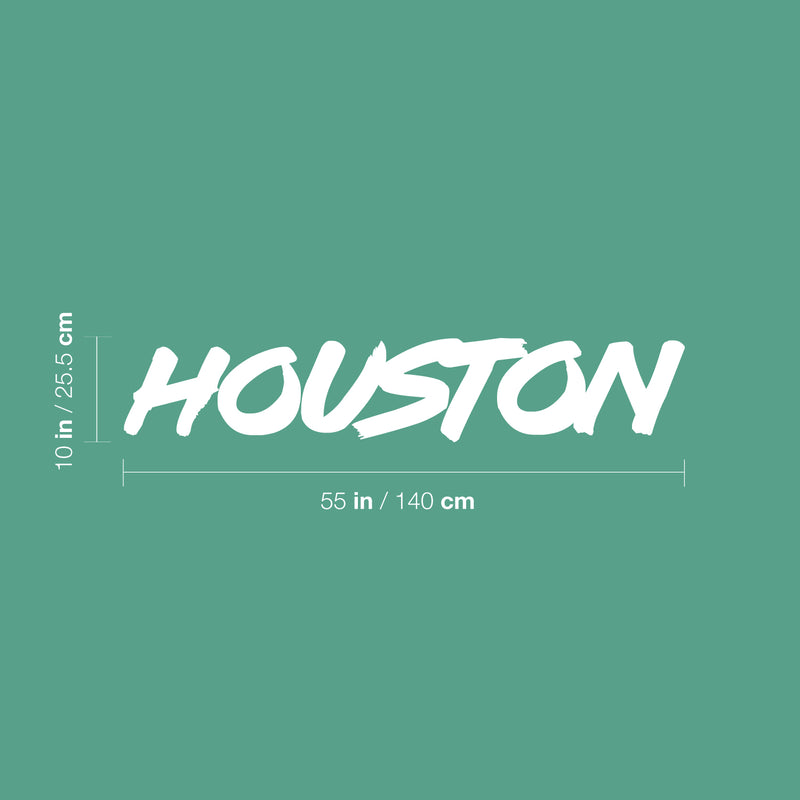 Vinyl Wall Art Decal - Houston - 10" x 55" - Trendy Cool Urban Style L.A City Name Sticker For Office Business Coffee Shop Storefront Garage Gym School Decor 4