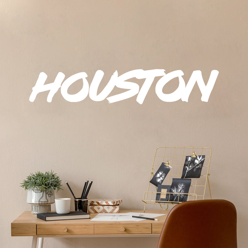 Vinyl Wall Art Decal - Houston - 10" x 55" - Trendy Cool Urban Style L.A City Name Sticker For Office Business Coffee Shop Storefront Garage Gym School Decor 3