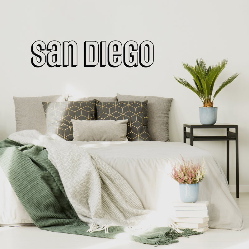 Vinyl Wall Art Decal - San Diego - 11" x 50" - Trendy Modern Design USA City Name Word Quote Sticker For Home School Classroom Work Office Coffee Shop Decor 2