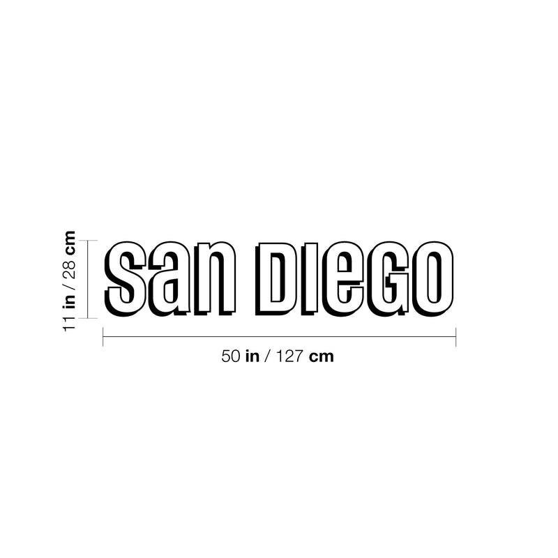 Vinyl Wall Art Decal - San Diego - Trendy Modern Design USA City Name Word Quote Sticker For Home School Classroom Work Office Store Coffee Shop Decor 4