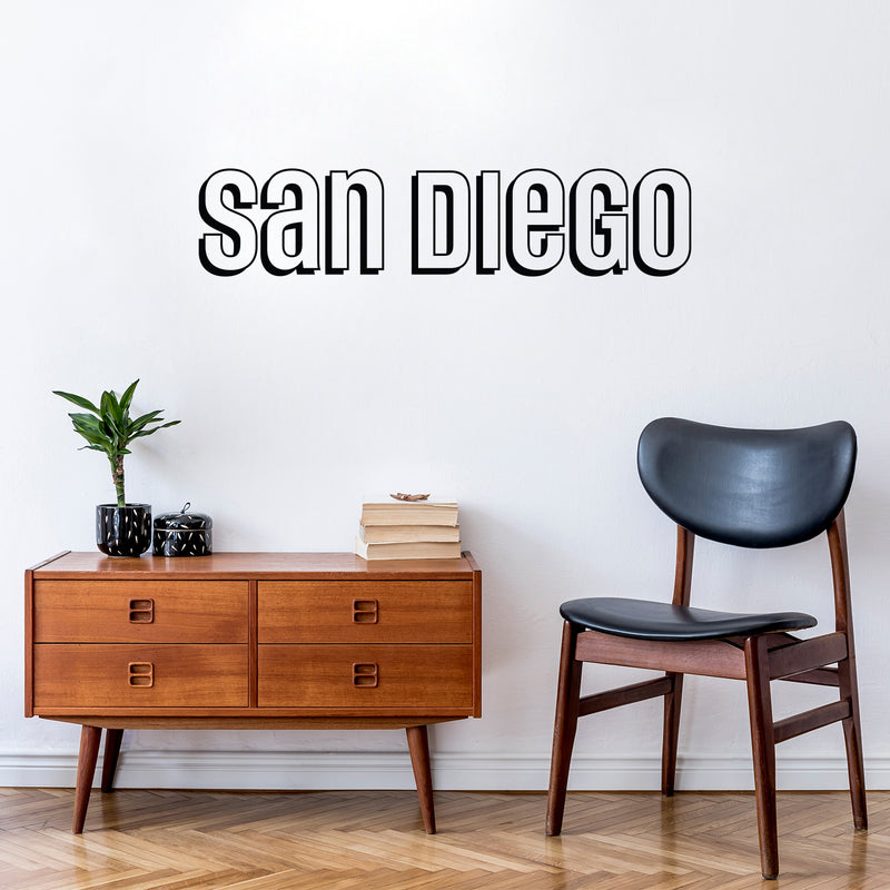 Vinyl Wall Art Decal - San Diego - 11" x 50" - Trendy Modern Design USA City Name Word Quote Sticker For Home School Classroom Work Office Coffee Shop Decor 3