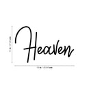 Vinyl Wall Art Decal - Heaven - Modern Inspirational Cute Word Quote Sticker For Kids Room Living Room Home School Classroom Bedroom Mirror Decor 4