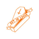 Vinyl Wall Art Decal - Get In Loser - 30" x 15" -Trendy Fun Halloween Joke Quote Coffin Design Sticker For Living Room Windows Doors Storefront Coffee Shop School Office Spooky Decor 1