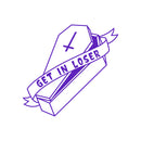 Vinyl Wall Art Decal - Get In Loser - 30" x 15" -Trendy Fun Halloween Joke Quote Coffin Design Sticker For Living Room Windows Doors Storefront Coffee Shop School Office Spooky Decor 1