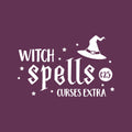 Vinyl Wall Art Decal - Witch Spells ¢25; Curses Extra - 16" x 25" - Fun Halloween Humorous Joke Quote Hat Design Sticker For Living Room Windows Doors Storefront Spooky Decor 1