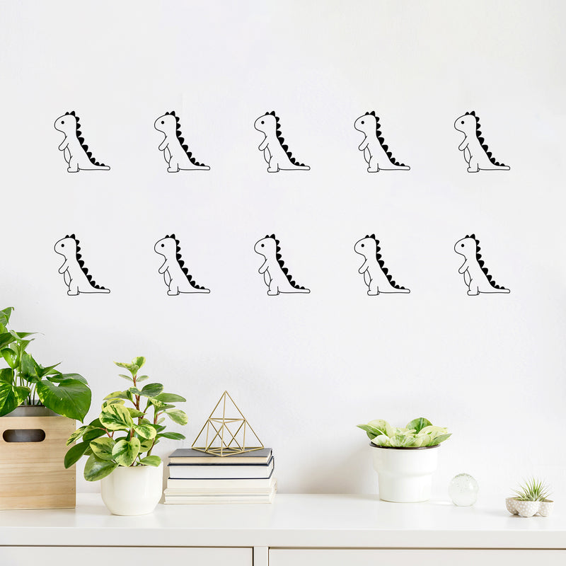 Set Of 16 Vinyl Wall Art Decal - Baby Dinosaurs Pattern - From 4.Each - Lovely Inspirational Fun Design Sticker For Kids Bedroom Playroom Nursery Daycare School Decor 3