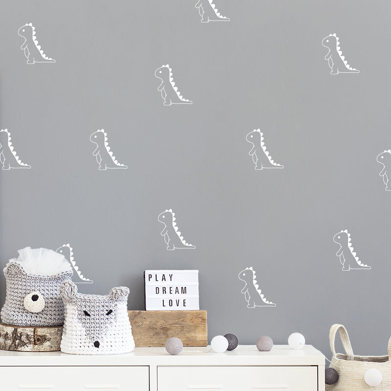 Set Of 16 Vinyl Wall Art Decal - Baby Dinosaurs Pattern - From 4.Each - Lovely Inspirational Fun Design Sticker For Kids Bedroom Playroom Nursery Daycare School Decor 5