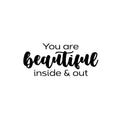 Vinyl Wall Art Decal - You're As Beautiful As A Rose - Trendy Inspiring Lovely Optimistic Quote Sticker For Bedroom Closet Boutique Beauty Salon Store Office Decor 1