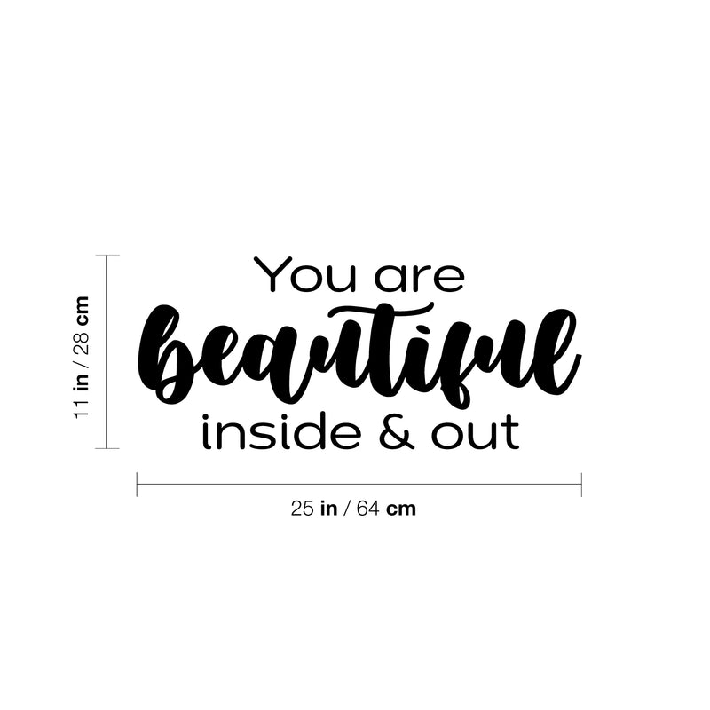 Vinyl Wall Art Decal - You're As Beautiful As A Rose - 7" x 25" - Trendy Inspiring Lovely Optimistic Quote Sticker For Bedroom Closet Boutique Beauty Salon Store Office Decor 4