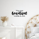 Vinyl Wall Art Decal - You're As Beautiful As A Rose - Trendy Inspiring Lovely Optimistic Quote Sticker For Bedroom Closet Boutique Beauty Salon Store Office Decor 3