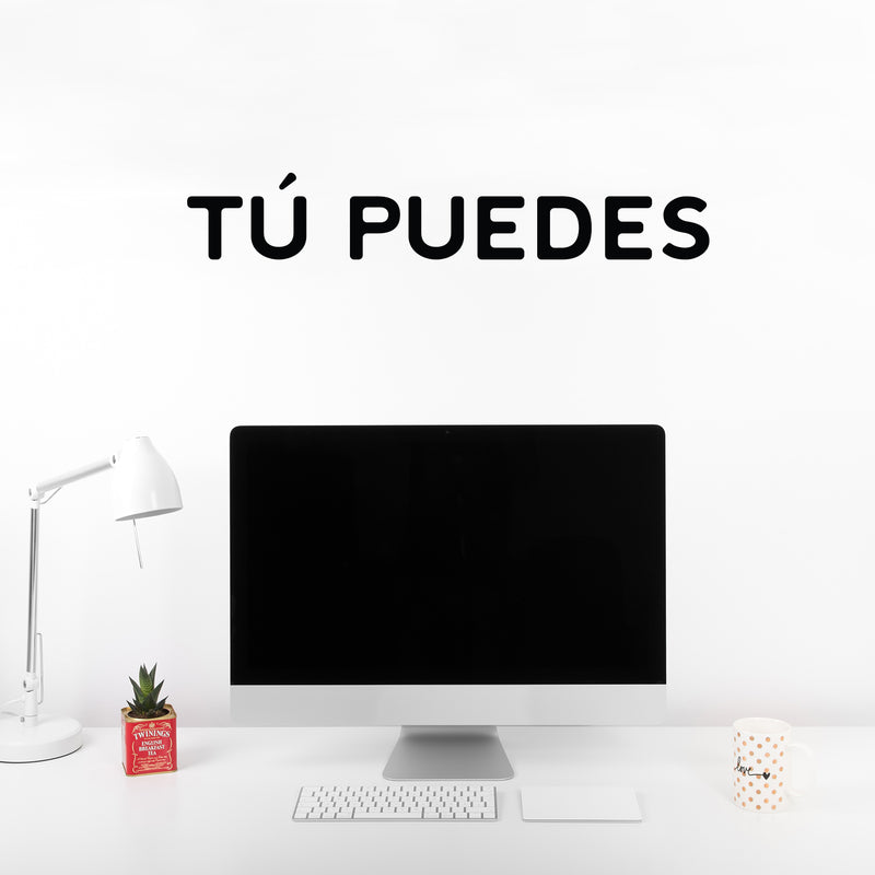 Vinyl Wall Art Decal - Tú Puedes / You Can - Trendy Motivational Positive Self Esteem Spanish Quote Sticker For Home Bedroom Closet Playroom School Office Gym Fitness Decor 2