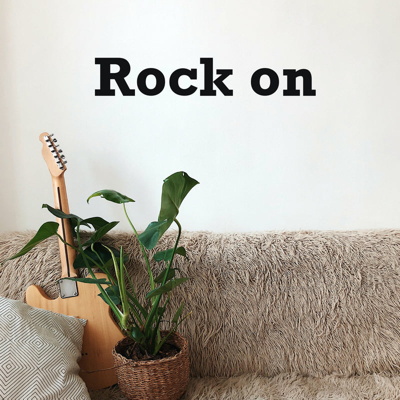 Vinyl Wall Art Decal - Rock On - 4. Trendy Inspiring Fun Quote Sticker For Home Bedroom Living Room Kids Room Playroom School Office Coffee Shop Decor 3