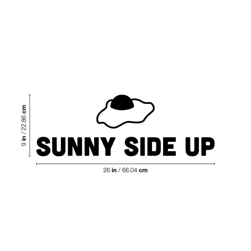 Vinyl Wall Art Decal - Sunny Side Up - 9" x 26" - Trendy Fun Positive Breakfast Quote Egg Design Sticker For Home Kitchen Dining Room Restaurant Coffee Shop Office Decor 4